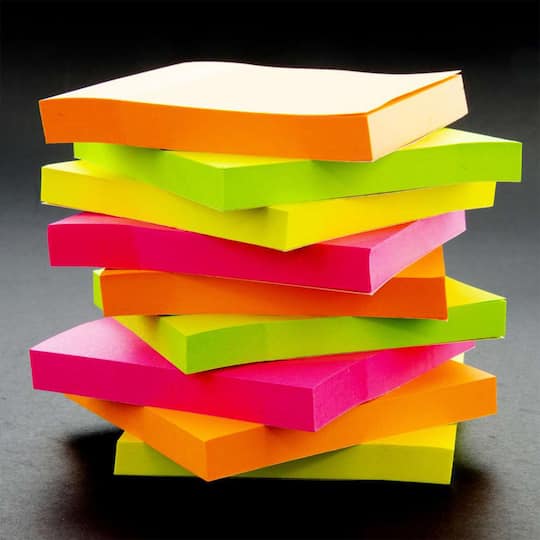 BAZIC Products® 3" x 3" Assorted Sticky Notepads, 3 Packs of 12